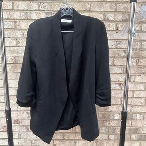 Mod Ref Black Gathered Sleeve Blazer - Women's Large